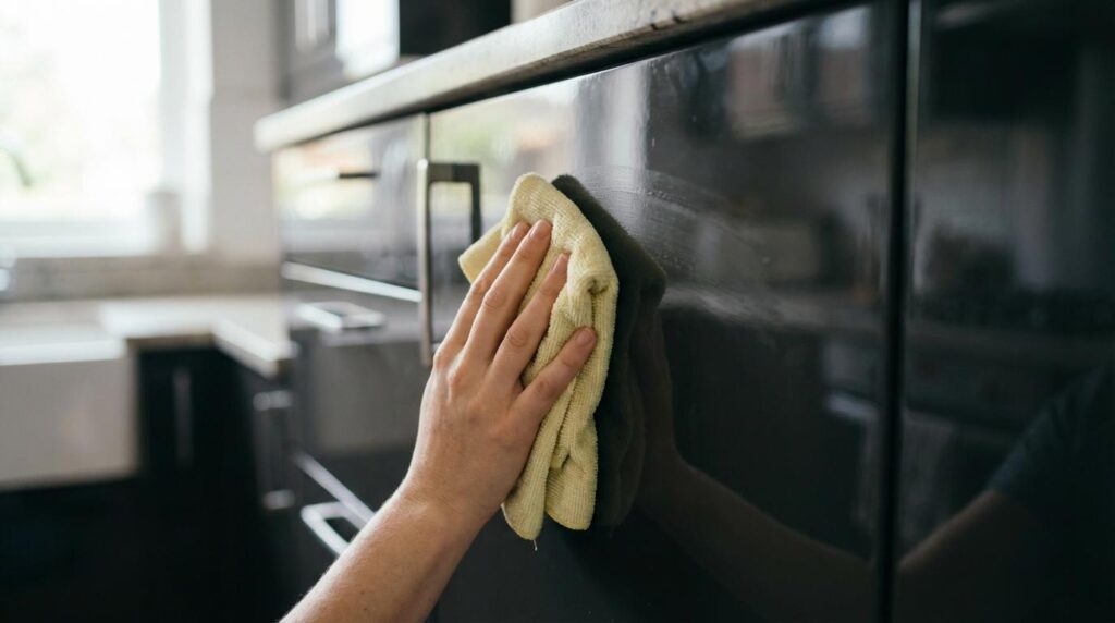 rengøring af sprøjtelakerede køkkenlåger